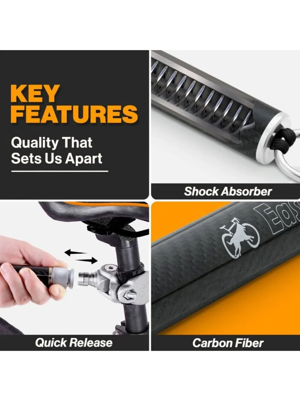 180° Rotating Dog Bike Leash with Shock Absorbers & Quick Attach - Adjustable